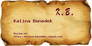Kalina Benedek névjegykártya